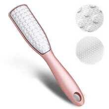 Foot Callus Remover DualSided Stainless Steel Foot Rasp for Wet or Dry Use Pink Pedicure Tool