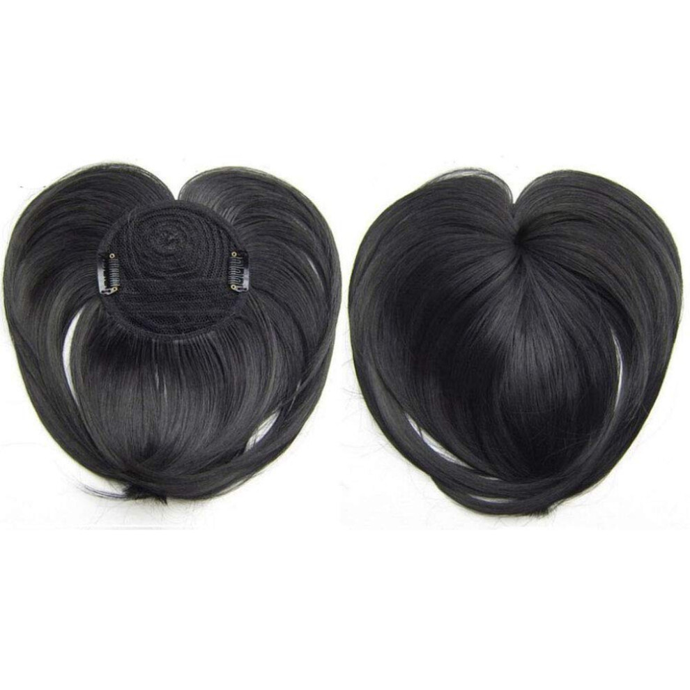 Unisex Silk Base Hair Topper For Thinning Hair Women, Natural Blend Clipin Wig Hairpiece 1B#