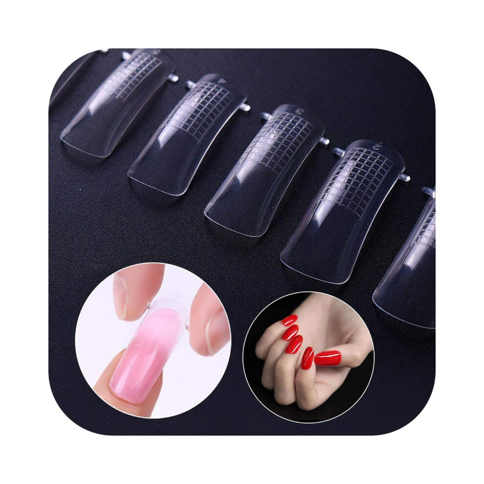 500pcs Clear Stiletto Fake Nail Tips Acrylic Extension Set 10 Sizes Sharp End Nail Art Kit