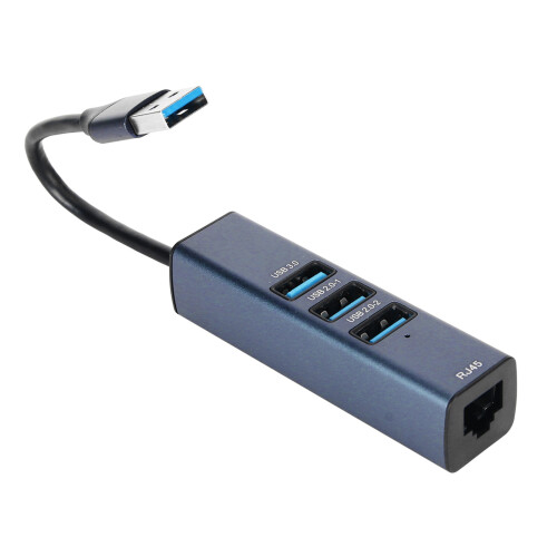 Προσαρμογέας USB C σε Ethernet με κατασκευή από αλουμίνιο, 4 θύρες, συμπεριλαμβανομένων 1