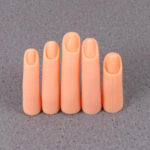 Nail Art Practice Finger Model with Realistic Design, Reusable Manicure Training Hand for Beginners 2