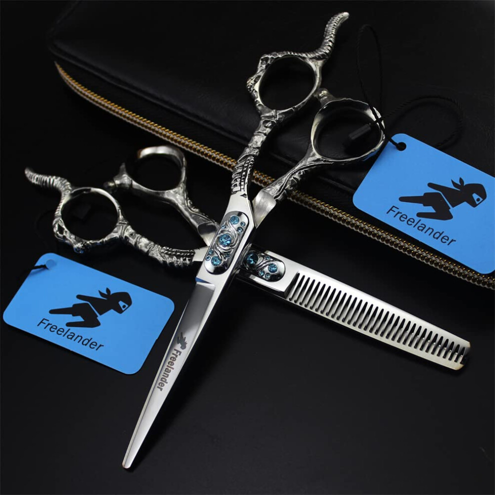 6.0 Inch Hairdressing Scissors Set with Thinning Shears, Professional Barber Scissors for Salon Use