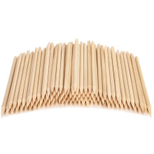 100PCS Orange Wood Cuticle Pushers Double Ended for Nails Manicure Pedicure Cleanup Disposable