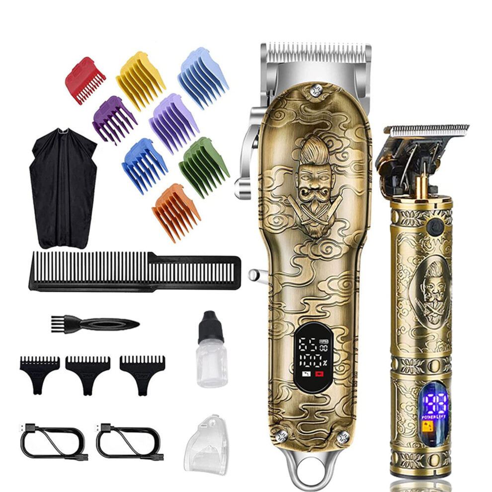 Hair Clippers for Men Cordless Hair Trimmer with LED Display, Rechargeable Beard Grooming Kit