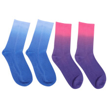 2Paires Chaussettes Coton Couleur Dégradée Douces Respirantes Hiver
