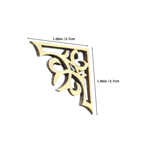 50 pièces protecteurs d'angle en bois naturel pour scrapbooking DIY 1
