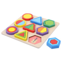 Lot De Jouets Éducatifs En Bois Formes Et Blocs Pour Enfants