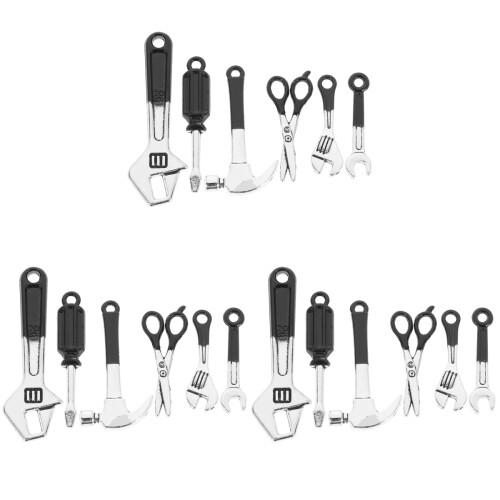 3Ensembles Mini Outils Maison Décoratifs En Fer Noir Accessoires 2
