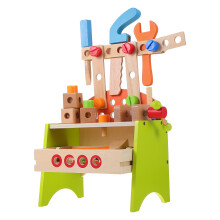 1Ensemble Jouet Bois Enfant Assemblage Outils Table Didactique Colorée