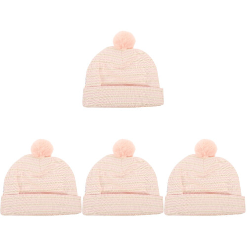 4Pièces Bonnets Enfants Coton Rose Stretch Pour Bébé 1