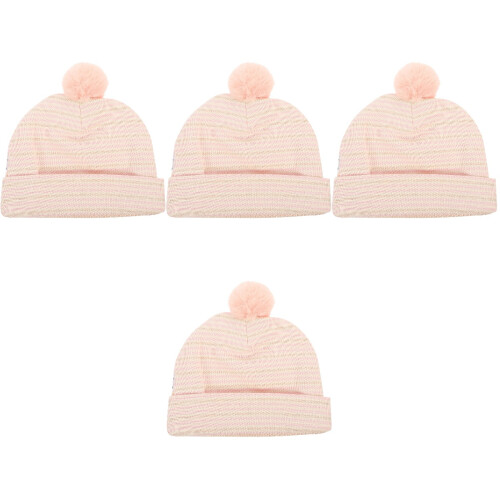 4Pièces Bonnets Enfants Coton Rose Stretch Pour Bébé 2