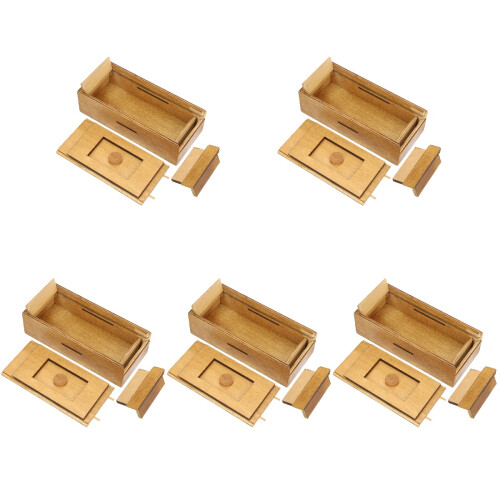 5 Pièces Boîte Bois Jouet Éducatif Enfant Compartiment Caché 1