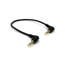 câble audio coudé 15 cm mâle 3,5 mm vers mâle auxiliaire voiture noir