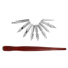 5Sets Dip Pen Set with Bent Tips Wooden Rods for Painting