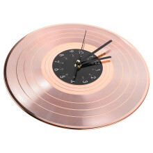 Rose Gold Vinyl Record Wall Clock ABS Silent Vintage Music Decor