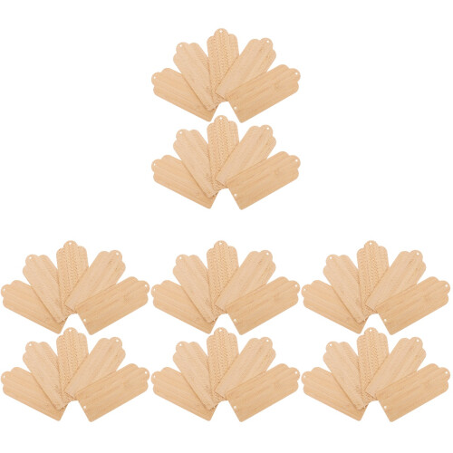 40Pcs Bamboo Blank Bookmarks Rectangular DIY Craft Tags Light Yellow 1