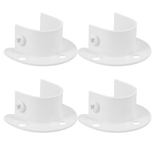 8Pcs White Closet Rod End Supports Sturdy Stainless Steel Brackets