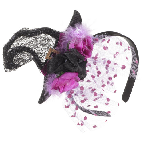 2Pcs Halloween Witch Hat Headband Hair Accessory 2