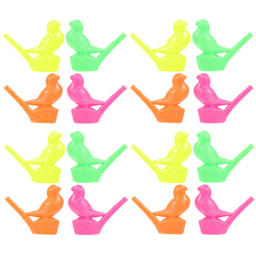 64 Pcs Colorful Plastic Bird Shaped Whistle Party Props 2