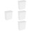 4Pcs White Plastic Laundry Powder Dispenser Organizer Storage Bucket 6