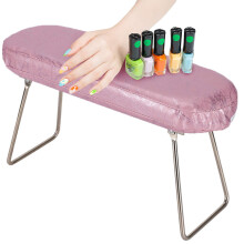 PU Leather Manicure Hand Rest Cushion with Stand, Comfortable Wrist Support for Nail Art Salon