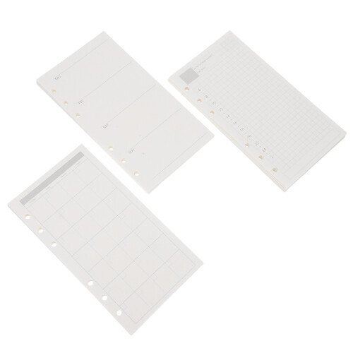 12 Pcs A6 6-Hole Undated Loose Leaf Paper Refill For Planning