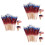 600Pcs Bamboo American Flag Toothpicks Multi- Dessert Picks 8