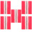 25Pcs Durable Red Acrylic Piano Hinges Self-Adhesive for Small Boxes 2