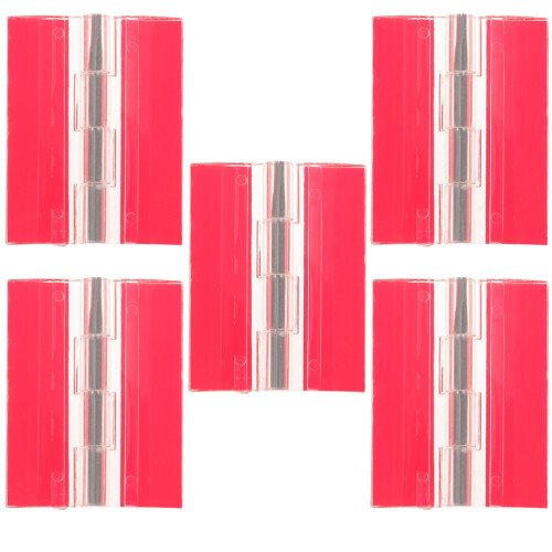 25Pcs Durable Red Acrylic Piano Hinges Self-Adhesive for Small Boxes 1