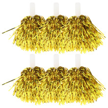 24Pcs Reusable Gold Plastic Pom Poms Cheer Costume Accessories