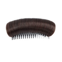 Dark Brown Hair Bun Volumizer Pad with Comb Insert for Instant Volume and Secure Non‑Slip Hold
