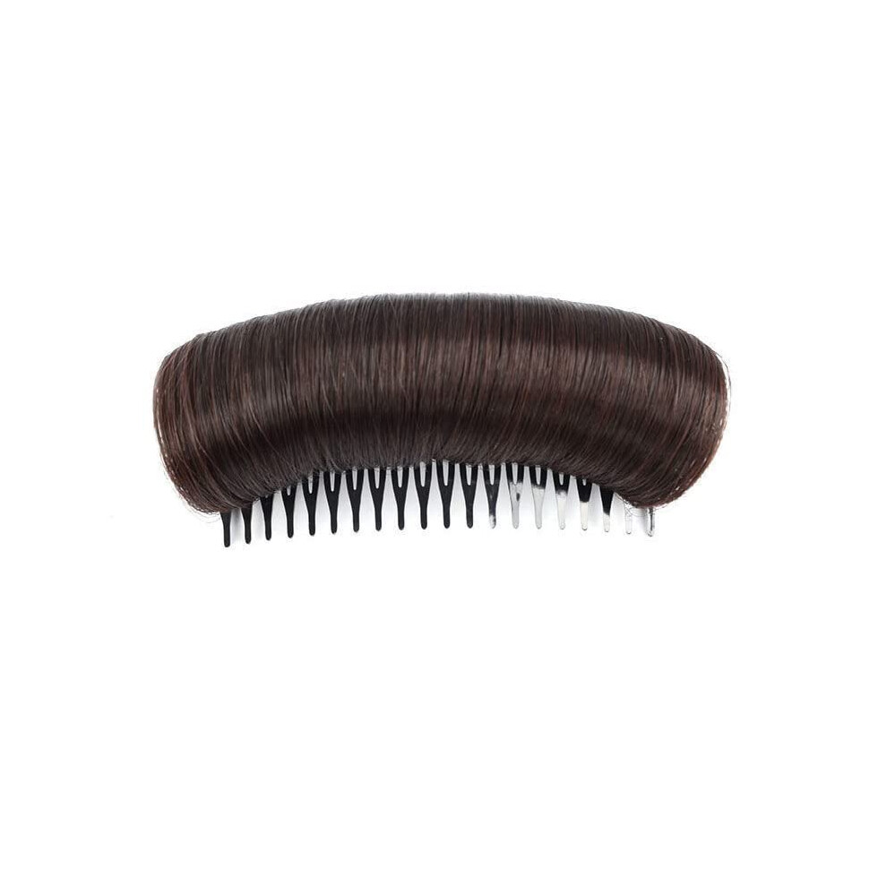 Dark/Brown Hair Bun Volumizer Pad With Comb Insert For Instant Volume And Secure NonâSlip Hold