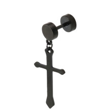 1Pc Earrings Dumbbell Cross Design Exquisite Titanium Steel Ear Studs Jewelry Gift for Decor