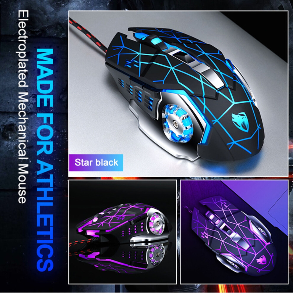 Wolf V6 Wired Mouse Mechanical Game Computer Electronic Racing Horse Macro Programming, Mouse 9482828878473