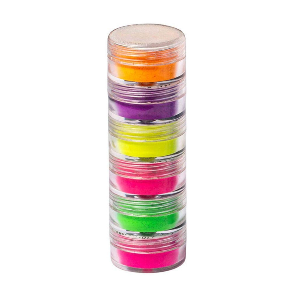 Nail Powder Set with Holographic Chrome Pigment for MultiDimensional Iridescent Nail Art, 6 Colors