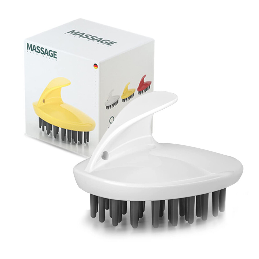 Unisex White Scalp Massager Brush With Gentle Silicone Bristles For Deep Cleansing And All Hair Types Â