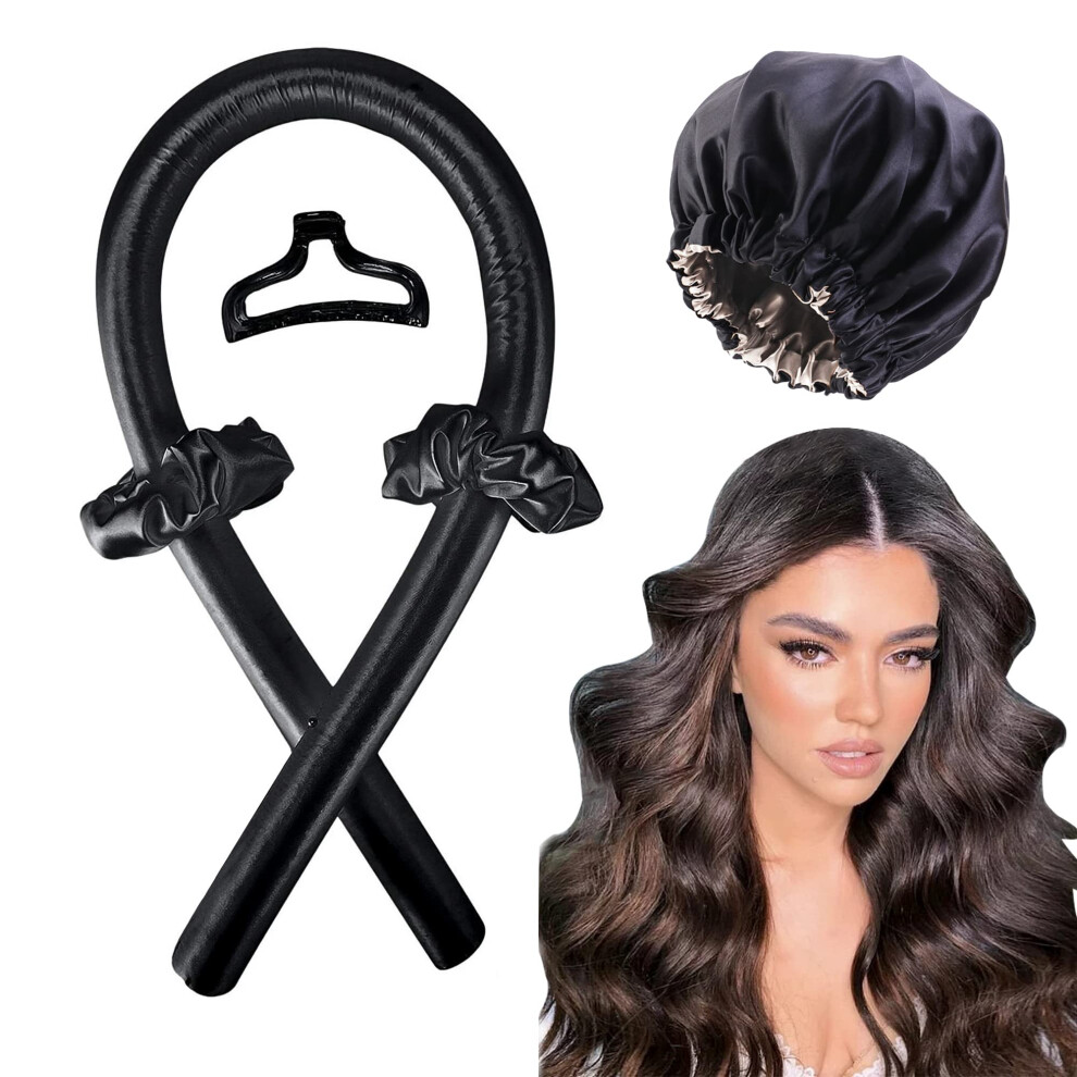 Heatless Hair Curler Jumbo Rod for Long Hair Overnight Curls with Silk Satin Bonnet