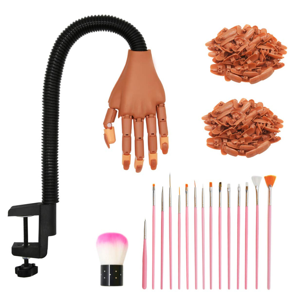 Practice Hand for Acrylic Nails with Adjustable Finger Angles and Secure Tip Hold for Manicure Training
