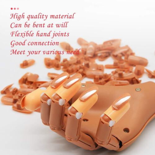 Practice Hand for Acrylic Nails with Adjustable Finger Angles and Secure Tip Hold for Manicure Training 1