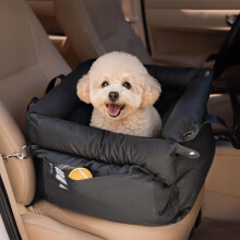 Waterproof Faux Leather Dog Car Seat for Small and Medium Dogs with Safety Harness and Washable Cover