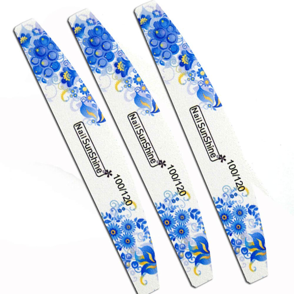 3PCS Nail File Set 100/120 180/240 Dual Grit Professional Pedicure and Manicure Shaping