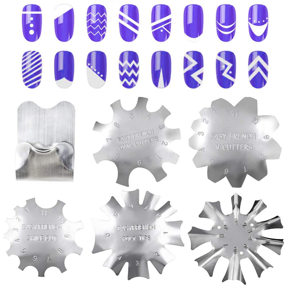 French Nail Cutter Set Stainless Steel Acrylic Edge Trimmer for Precise Smile Line Manicure