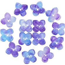 100pcs Cellulose Acetate Bead Caps 4-Petal Flower Shape Resin Spacer Bead Caps for Jewelry Making