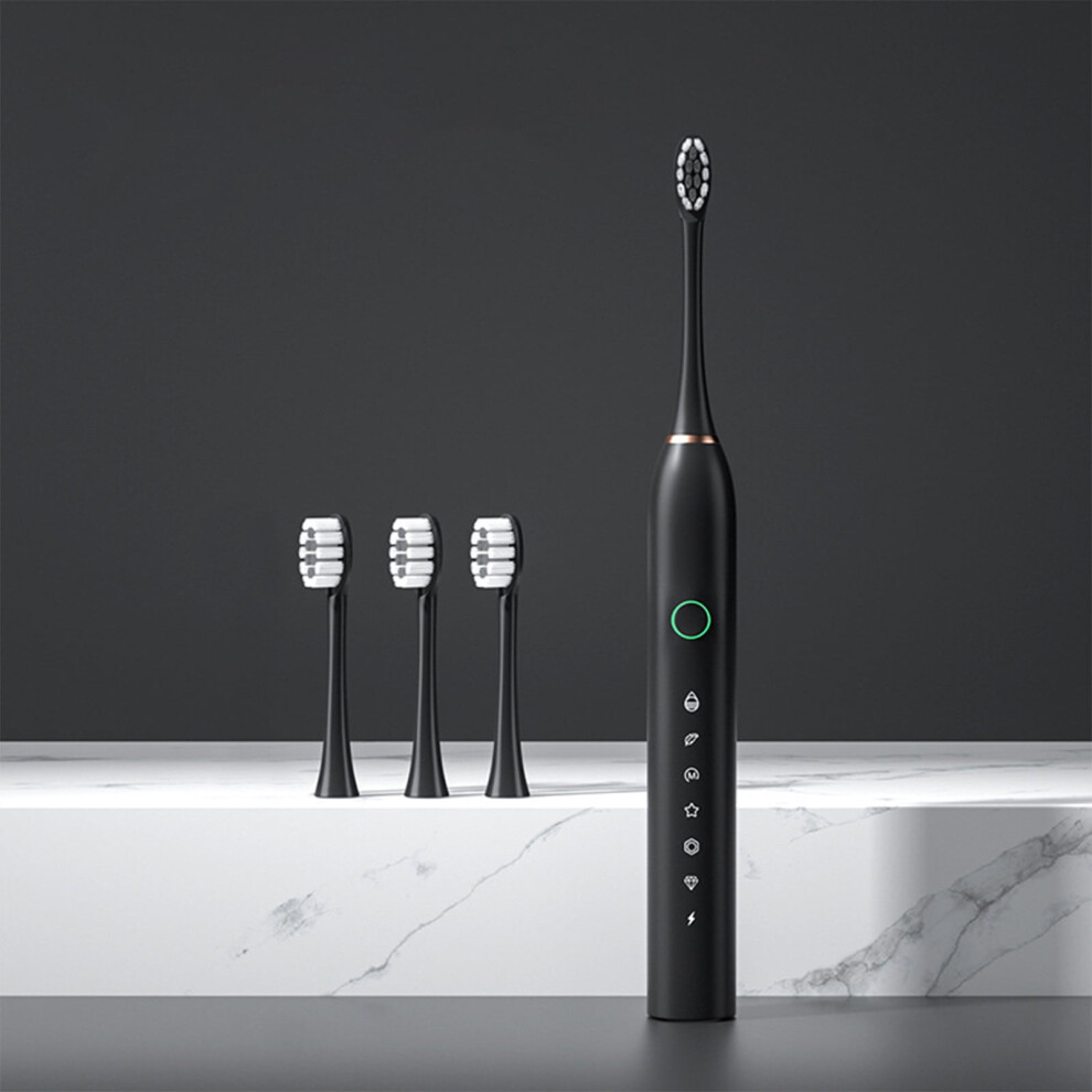 FloHua Electric Toothbrush Gift Set, 4 Brush Heads, Smart 6-Speed Timer, IPX7 Waterproof, 8.66x0.94x0.94in