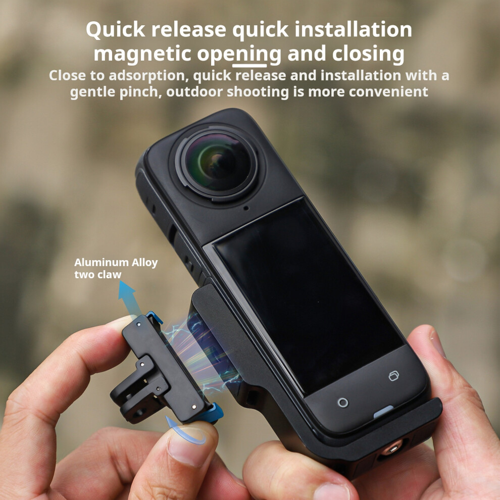 Susuchens Action Camera Mount With Magnetic Adapter, Compatible With Insta360 X4, Adjustable Horizontal/Vertical Support Bracket 9773935432383