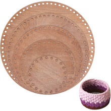 5 Sizes Natural Wooden Basket Bottoms, Round Circle Wood Base for Crochet Bag Making, DIY Weaving & Purse Craft – 3.9" to 11.8"