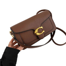Nouveau sac bandoulière carré mini en cuir caviar pour femme, style tendance, avec poignée supérieure, marron foncé