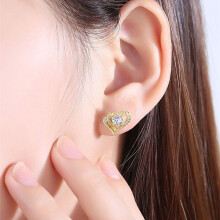 Jacenvly 2024 Earrings For Girls Clearance Dazzling Women'S Fashion Crystal Heart Earring Heart Ear Studs Jewelry Gift Jewelry Organizer Silver