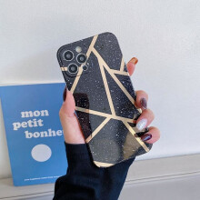 Coque à motif marbre ciel noir - compatible avec iPhone 12 Pro