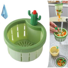 Ofertas de Kayannuo para la vuelta al cole: Colador de fregadero Cactus, cesta de vaciado automático, red filtrante multifuncional compatible con